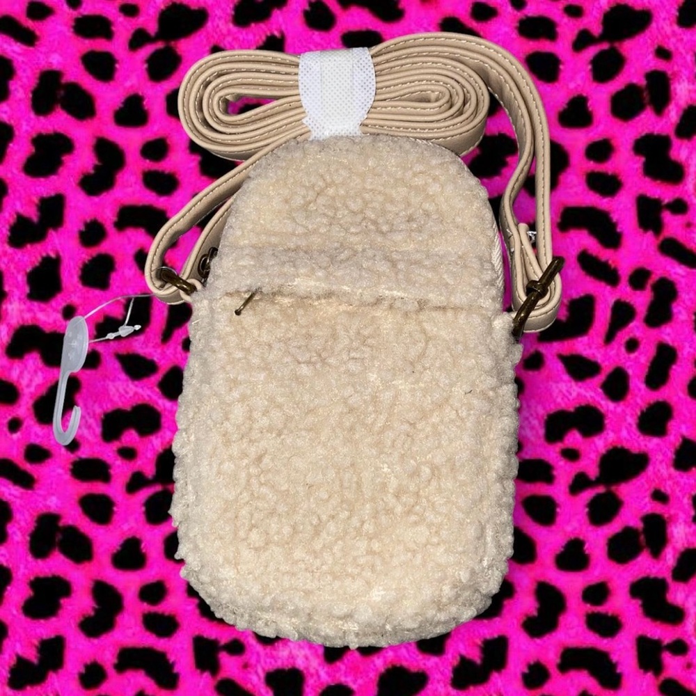Cream Sherpa Crossbody Bag